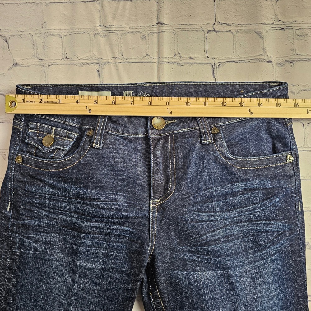 Kut From The Kloth Natalie Crop Jeans Women Size 6 Dark Wash Cuffed Denim - Picture 13 of 15